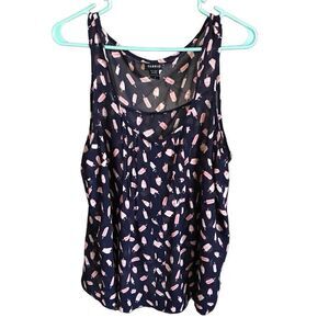Torrid Size 0 = Large tank top blue semi sheer shirt  popsicle print women’s